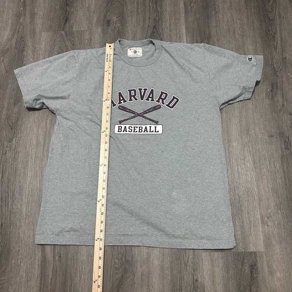 Vintage Champion Harvard Baseball Gray Short Sleeve Shirt Men’s Sz Large Tee - Picture 6 of 7